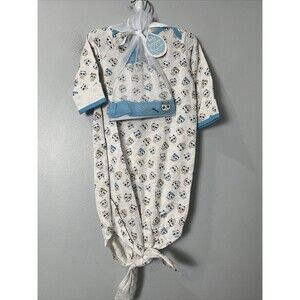 Baby Dumpling Knotted Gown‎ & Cap Set, Fits Sizes 0-6 Months